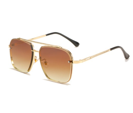 Men's Sunglasses Double Bridge Cut Metal