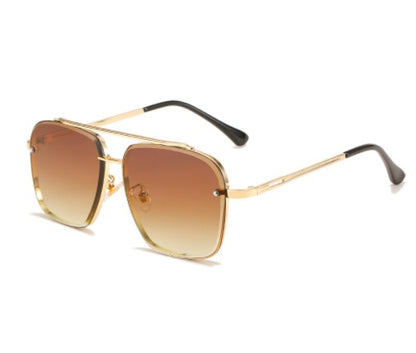 Men's Sunglasses Double Bridge Cut Metal