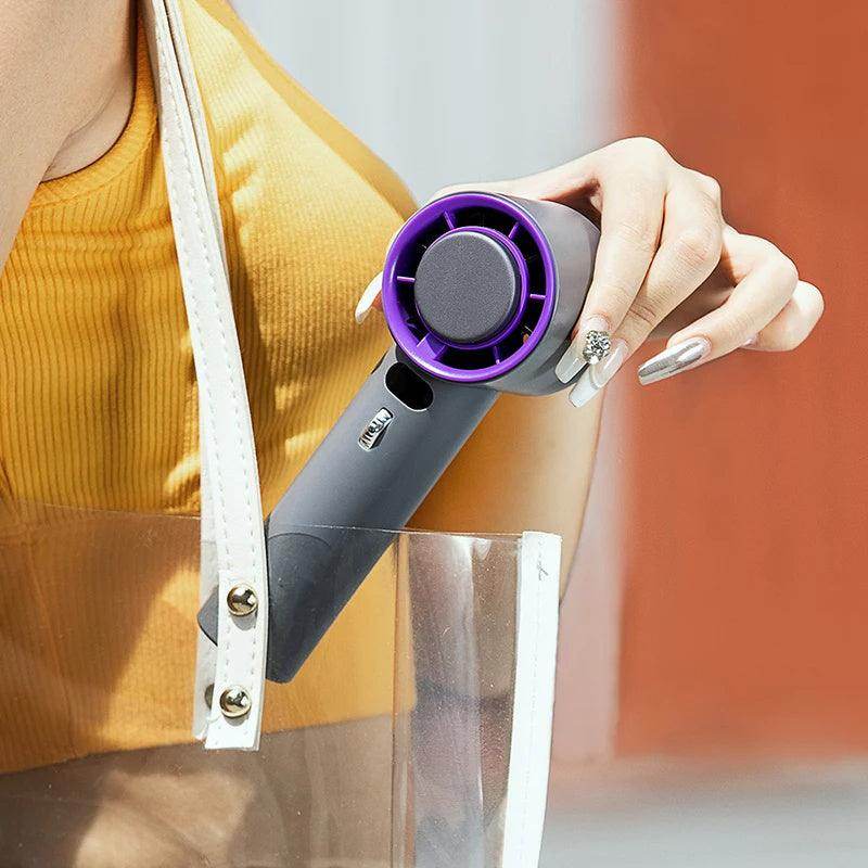 Portable Handheld Turbo Fan Cooling Semiconductor Refrigeration 3000mAh Battery Wind Speeds Adjustable Mini Personal Fan - YAXSO