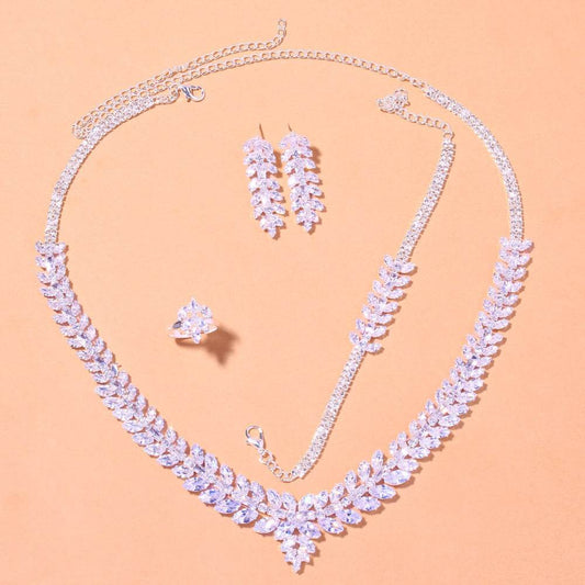 High-end Simple Zircon Necklace Suit - YAXSO