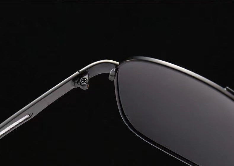 Sunglasses with a serious attitude on a black background