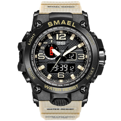 Smael watch with black and beige design on a white background
