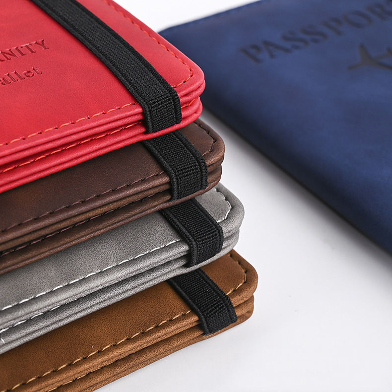Passport and card holders shown in example colors