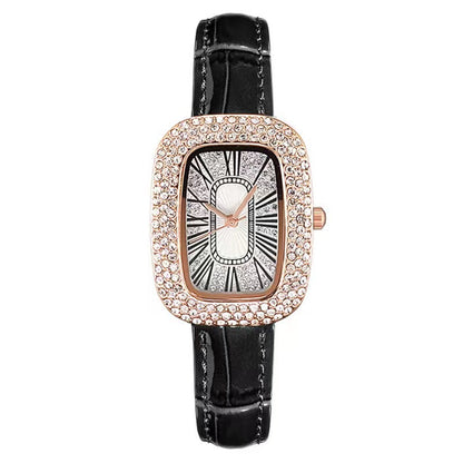 Elegant women’s rectangular quartz wristwatch