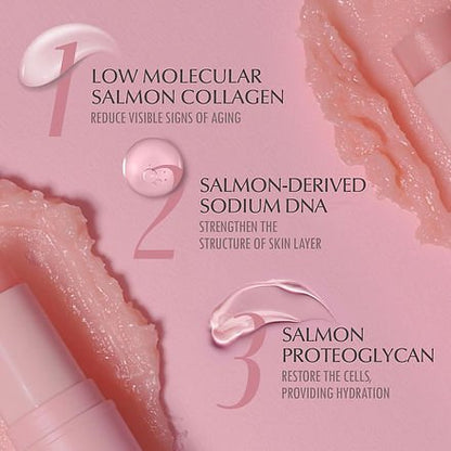 KAHI wrinkle bounce multi balm cream texture on skin, pink formula