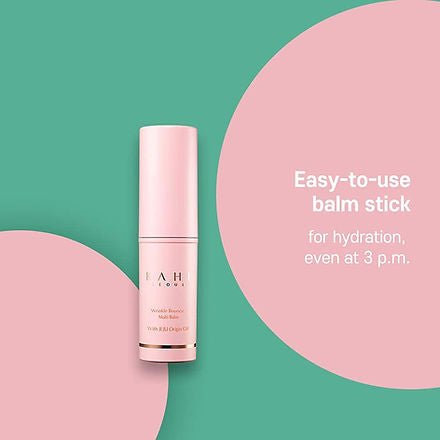 KAHI balm stick tube, pink cylindrical bottle with slim cap
