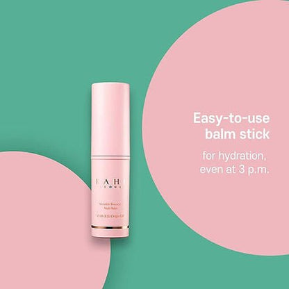 KAHI balm stick tube, pink cylindrical bottle with slim cap