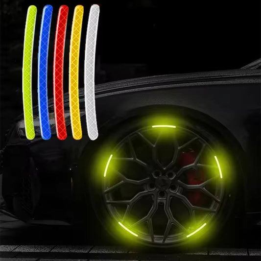 Reflective wheel rim stickers for cars and bikes, assorted style — supplier image 1